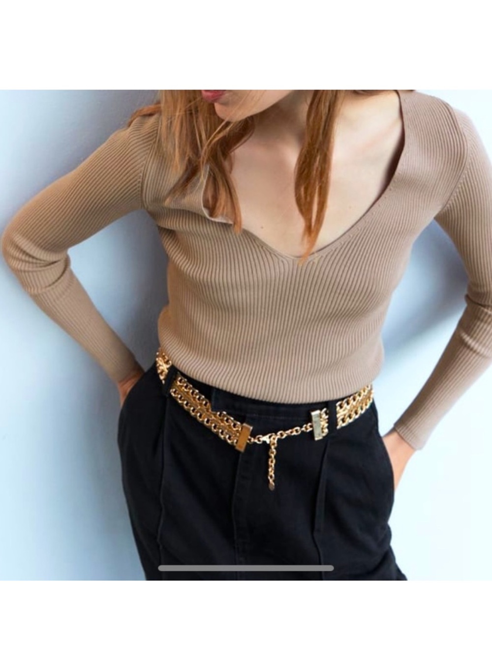 Zara Metallic chain belt